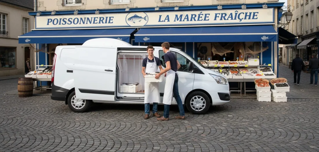 Véhicule avec cellule intégrée Iso City Gruau pour poissonnier